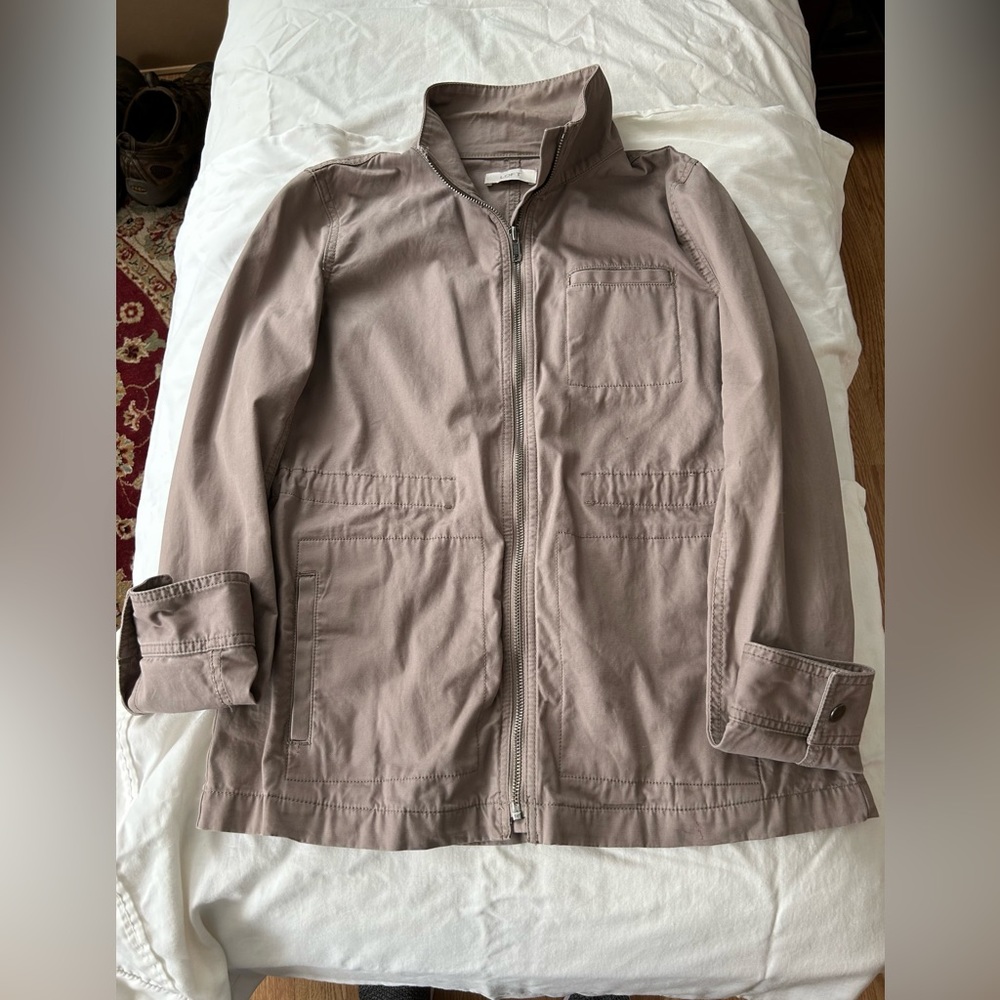 Ann Taylor Chino Field Jacket - Taupe -S